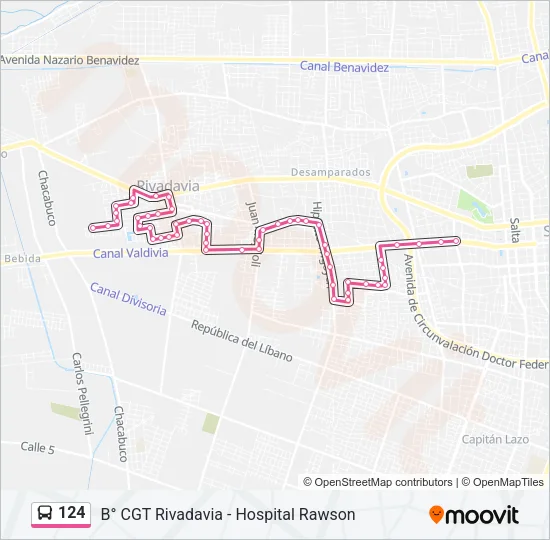 124 Bus Line Map