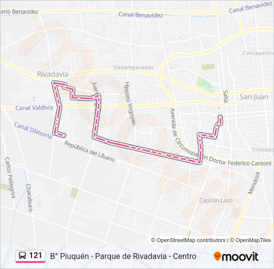 121 Bus Line Map