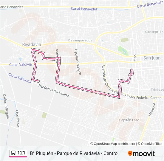 121 Bus Line Map