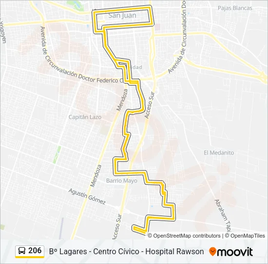 206 Bus Line Map