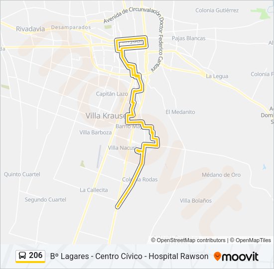 206 Bus Line Map