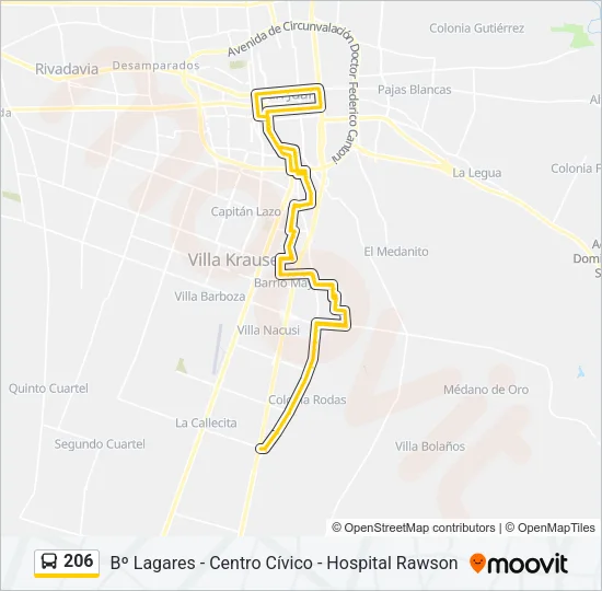206 Bus Line Map