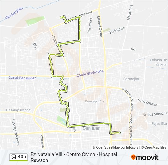 405 Bus Line Map