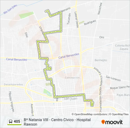 405 Bus Line Map