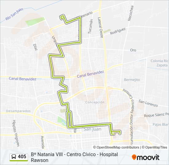 405 Bus Line Map