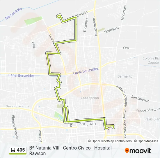 405 Bus Line Map