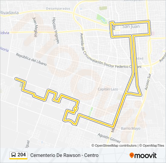 204 Bus Line Map