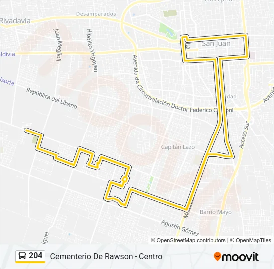 204 Bus Line Map