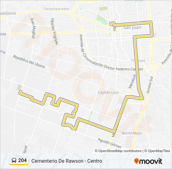 204 Bus Line Map