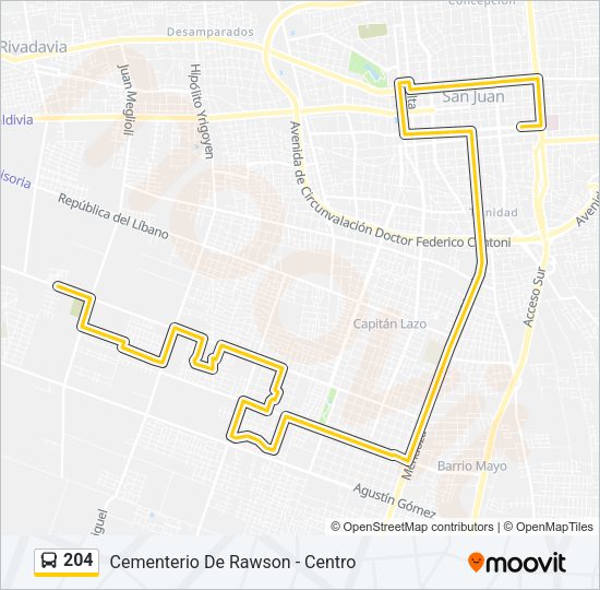 204 Bus Line Map