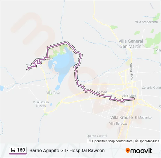 160 Bus Line Map