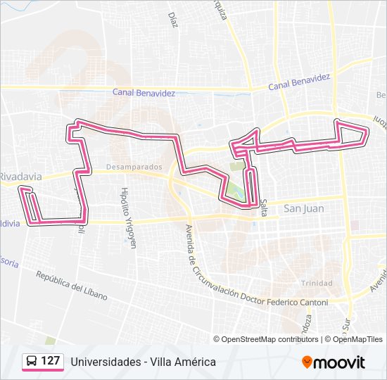 127 Bus Line Map