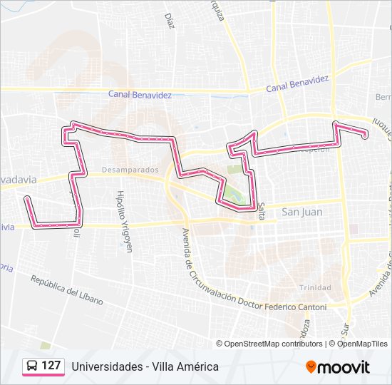 127 Bus Line Map