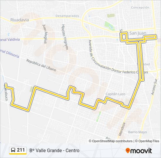 211 Bus Line Map