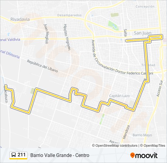 211 bus Line Map