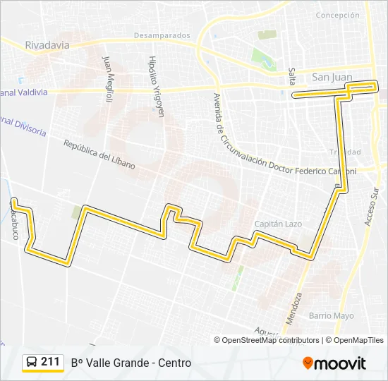 211 Bus Line Map