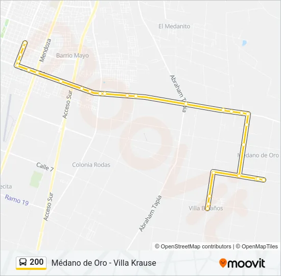 200 Bus Line Map