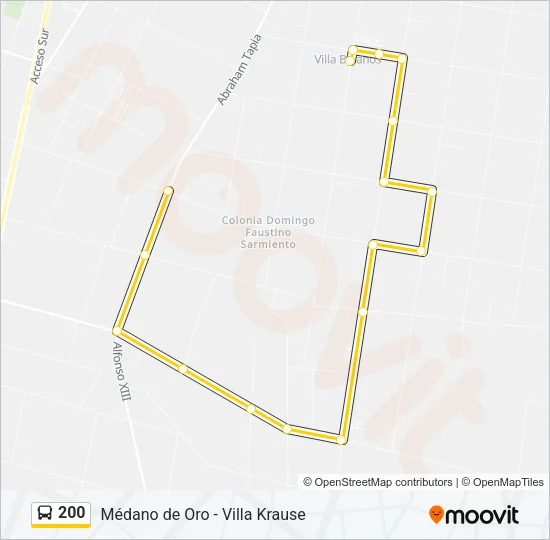 200 Bus Line Map