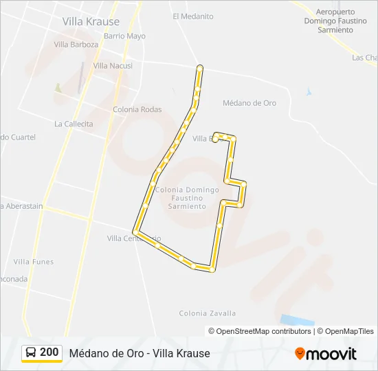 200 Bus Line Map