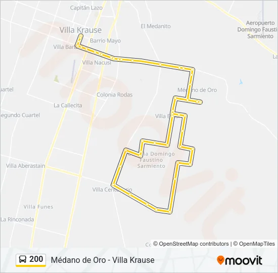 200 Bus Line Map