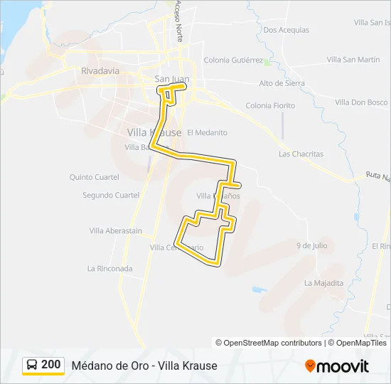 200 Bus Line Map