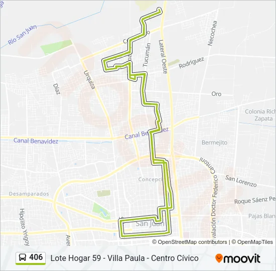 406 Bus Line Map