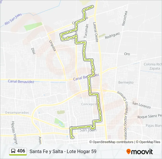 406 Bus Line Map
