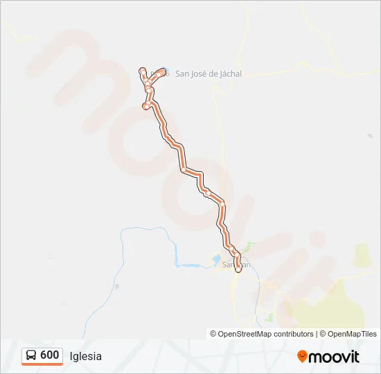 600 Bus Line Map