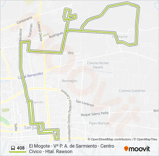 408 Bus Line Map