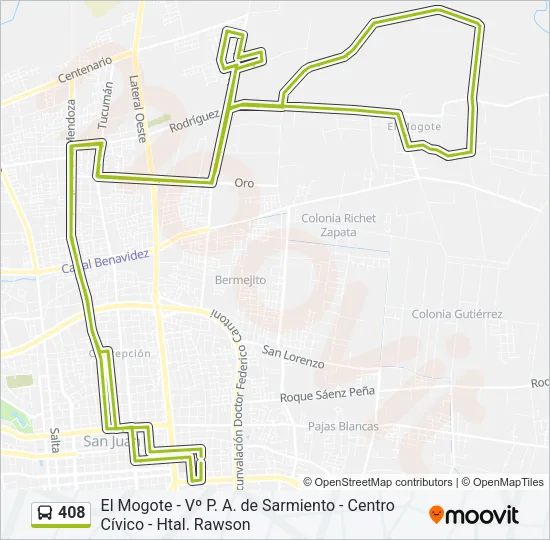 408 Bus Line Map