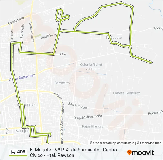 408 Bus Line Map