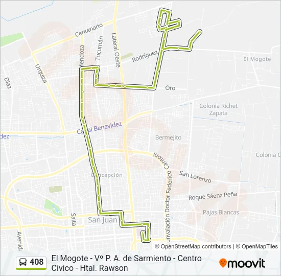408 Bus Line Map