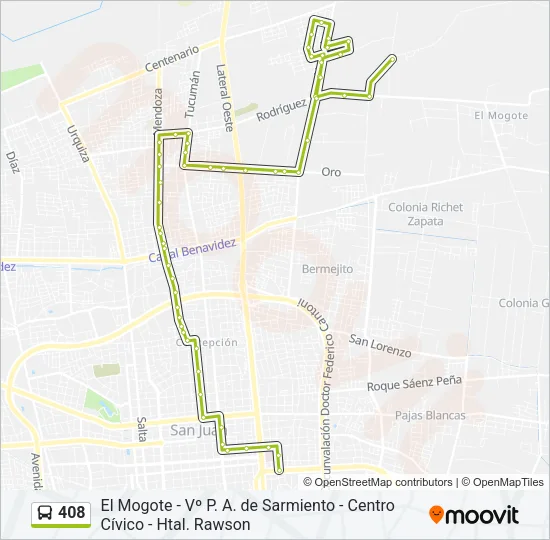 408 Bus Line Map