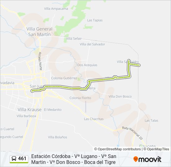 461 Bus Line Map