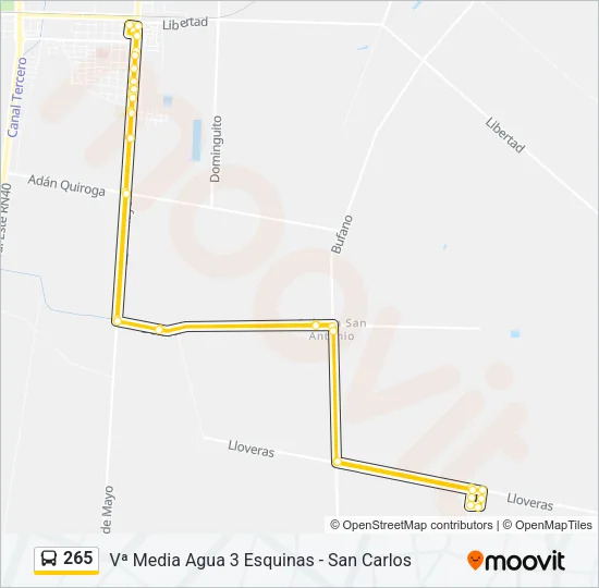 265 Bus Line Map