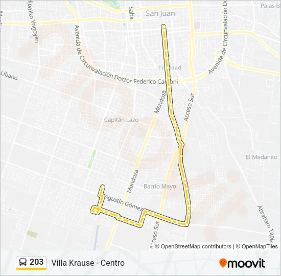 203 Bus Line Map