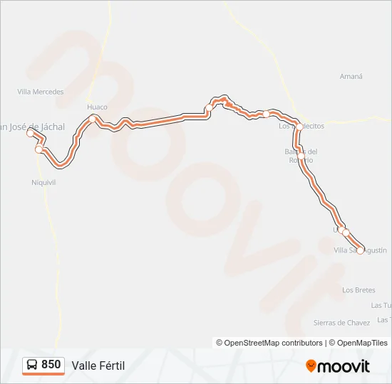 850 Bus Line Map