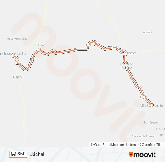 850 Bus Line Map
