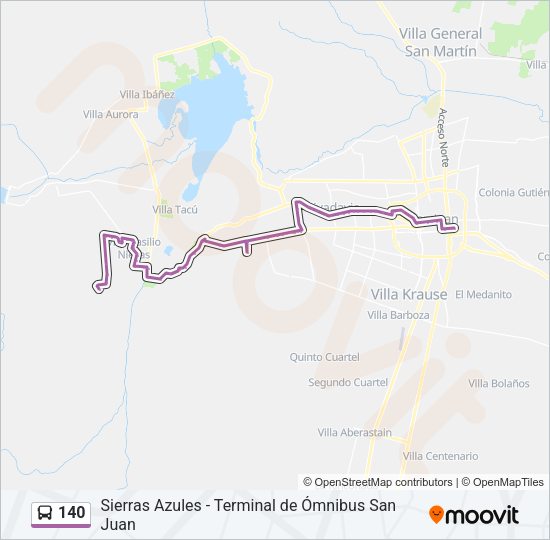 140 Bus Line Map
