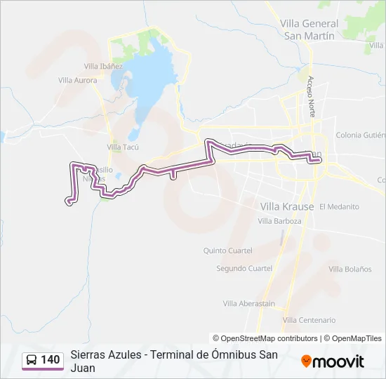 140 Bus Line Map
