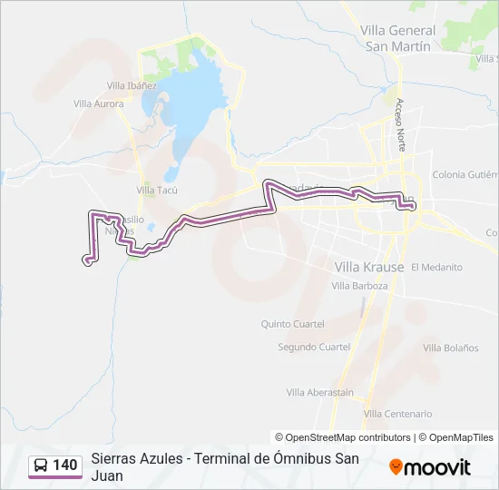 140 Bus Line Map