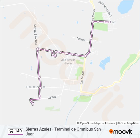 140 Bus Line Map