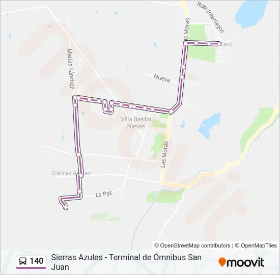 140 Bus Line Map