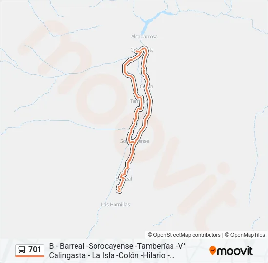 701 Bus Line Map