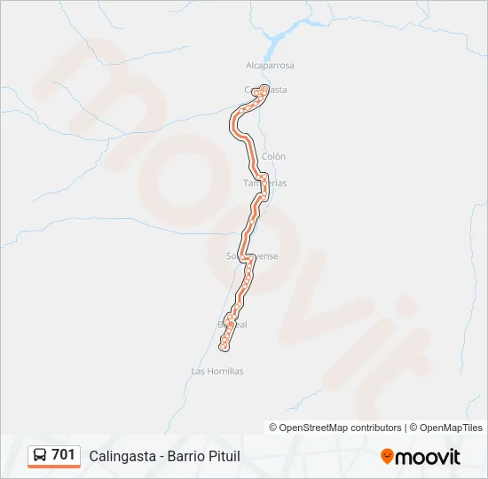 701 Bus Line Map