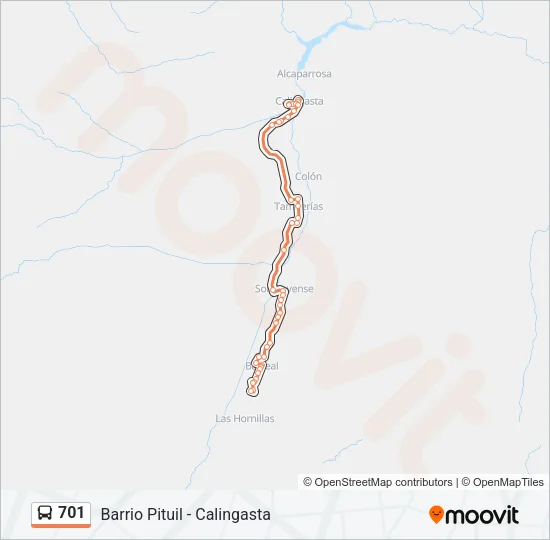 701 Bus Line Map