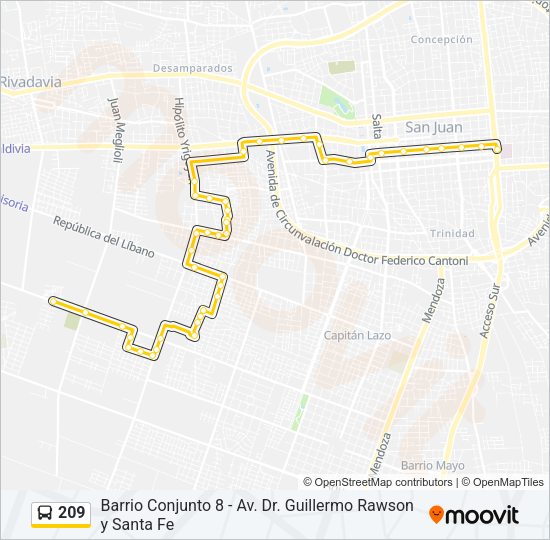209 Bus Line Map