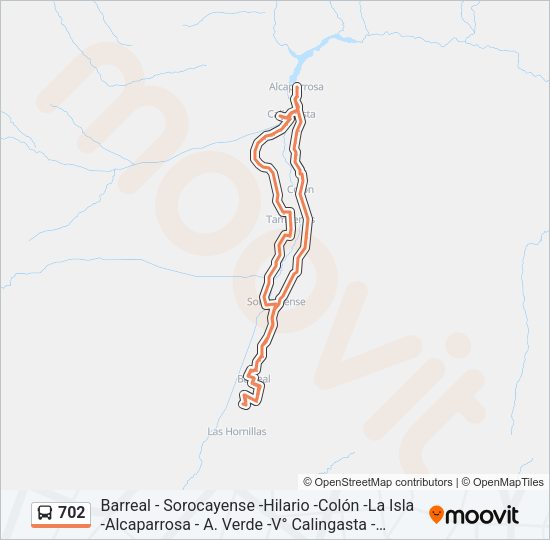 702 Bus Line Map