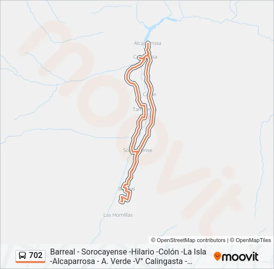 702 Bus Line Map