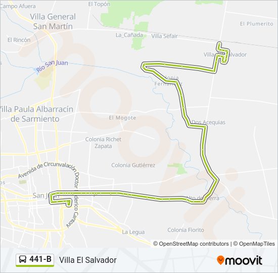 441-B Bus Line Map